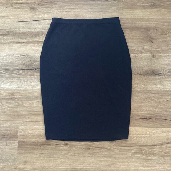 Eileen Fisher Brown Pull On Wool Ribbed Knit Pencil Skirt Size XXS l - Picture 1 of 4